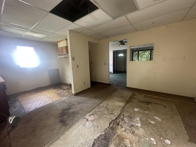117 State Ave, Killingly, CT 06241 - empty room featuring a paneled ceiling and a ceiling fan