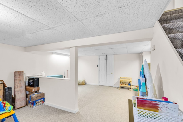 45 Neelans Rd, Enfield, CT 06082 - playroom with a paneled ceiling and carpet floors