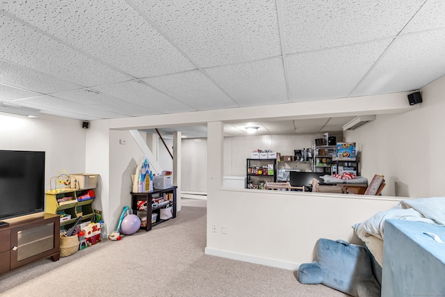 45 Neelans Rd, Enfield, CT 06082 - bar with a drop ceiling, carpet, a wall mounted AC, and a baseboard heating unit