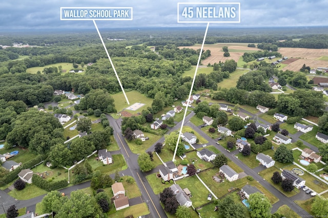 45 Neelans Rd, Enfield, CT 06082 - aerial view of property's location featuring property parcel outlined