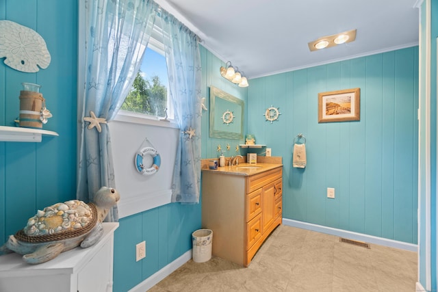 1092 Durham Rd, Guilford, CT 06437 - bathroom with vanity and crown molding