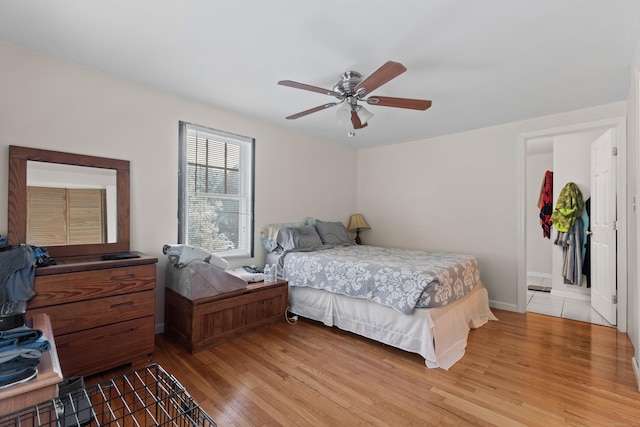 1092 Durham Rd, Guilford, CT 06437 - bedroom with light wood-style floors and a ceiling fan