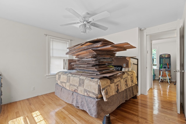 1092 Durham Rd, Guilford, CT 06437 - bedroom featuring light wood-style flooring and ceiling fan