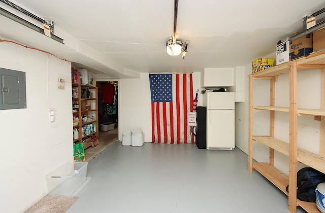 140 Thompson St Apt 16A, East Haven, CT 06513 - garage with freestanding refrigerator and electric panel
