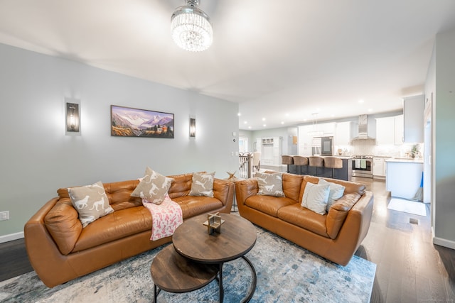 15 Contour Dr, Cheshire, CT 06410 - living room with wood finished floors, recessed lighting, and a chandelier