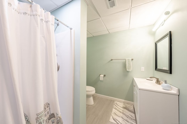 15 Contour Dr, Cheshire, CT 06410 - bathroom with vanity, a paneled ceiling, and curtained shower