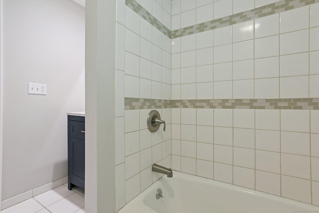 40 Chestnut Ln, Hamden, CT 06518 - bathroom with shower / bath combination, vanity, and tile patterned floors