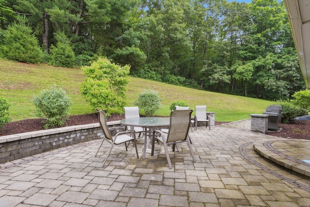 40 Chestnut Ln, Hamden, CT 06518 - view of patio featuring outdoor dining area and a grill
