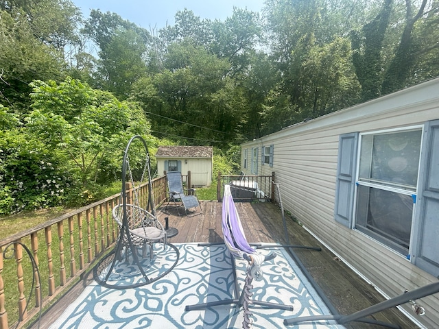 967 Long Cove Rd Trlr 2, Ledyard, CT 06335 - deck with a shed