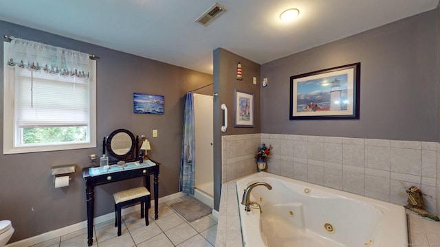345 Goodwin St, East Hartford, CT 06108 - bathroom with a shower stall, a whirlpool tub, tile patterned floors, and vanity