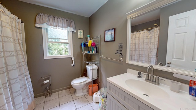345 Goodwin St, East Hartford, CT 06108 - full bathroom featuring vanity, tile patterned flooring, and a shower with shower curtain