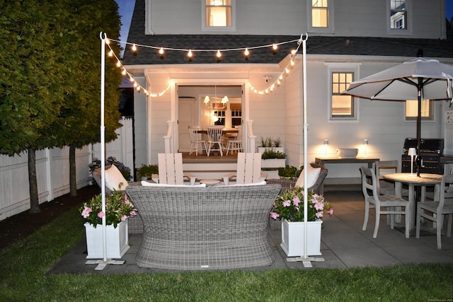 18 Wallace Ave, Norwalk, CT 06855 - back of house with outdoor dining space, a patio, and a shingled roof