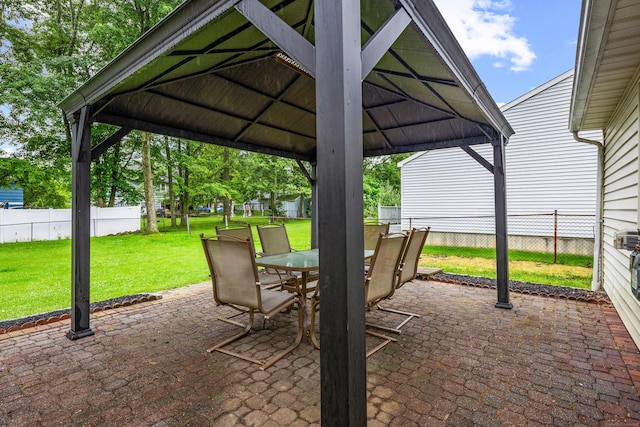 20 Hickory St, Danbury, CT 06810 - view of patio featuring outdoor dining area and a gazebo