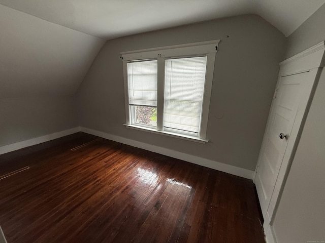 118 Cherry Ann St, New Haven, CT 06514 - additional living space featuring vaulted ceiling and dark wood-type flooring