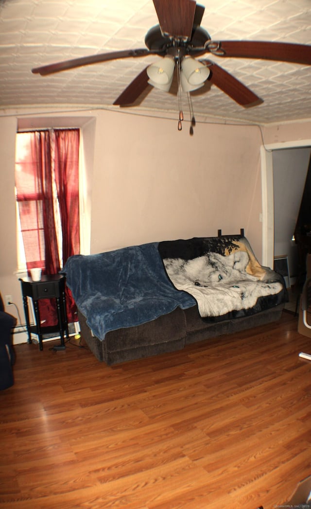 51 Main St, Thompson, CT 06255 - bedroom with wood finished floors and ceiling fan