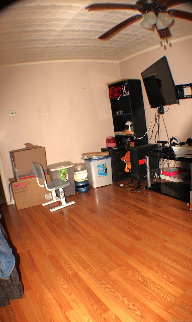 51 Main St, Thompson, CT 06255 - misc room with a ceiling fan and wood finished floors