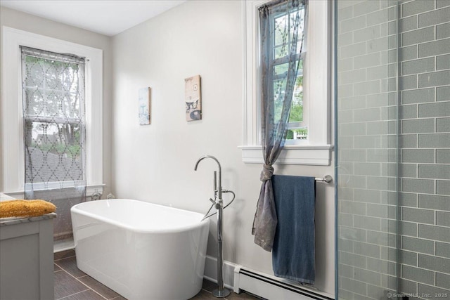 20 Channing St, New London, CT 06320 - full bathroom with a freestanding bath and a baseboard radiator