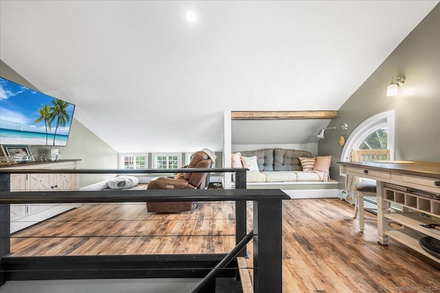 20 Channing St, New London, CT 06320 - living room with vaulted ceiling, wood finished floors, and healthy amount of natural light