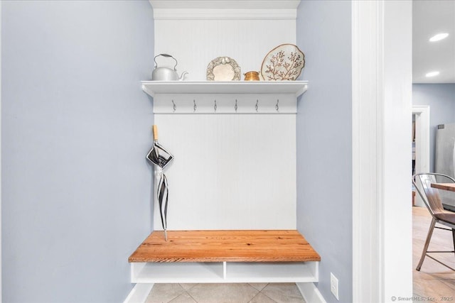 20 Channing St, New London, CT 06320 - mudroom with tile patterned flooring and recessed lighting