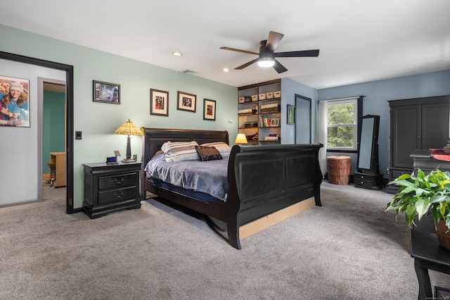 205 Luther Dr, Southbury, CT 06488 - carpeted bedroom with recessed lighting and a ceiling fan