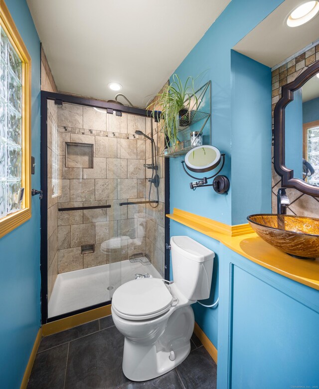 205 Luther Dr, Southbury, CT 06488 - full bath featuring a stall shower, vanity, and tile patterned floors