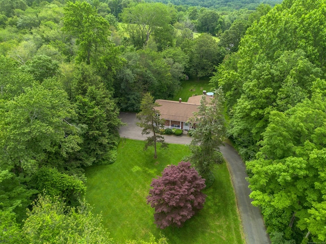 205 Luther Dr, Southbury, CT 06488 - view from above of property with a heavily wooded area