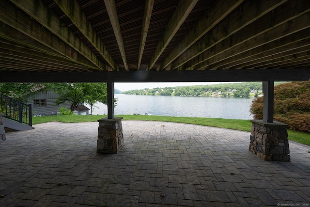 100 N Lake Shore Dr, Brookfield, CT 06804 - view of patio with a water view