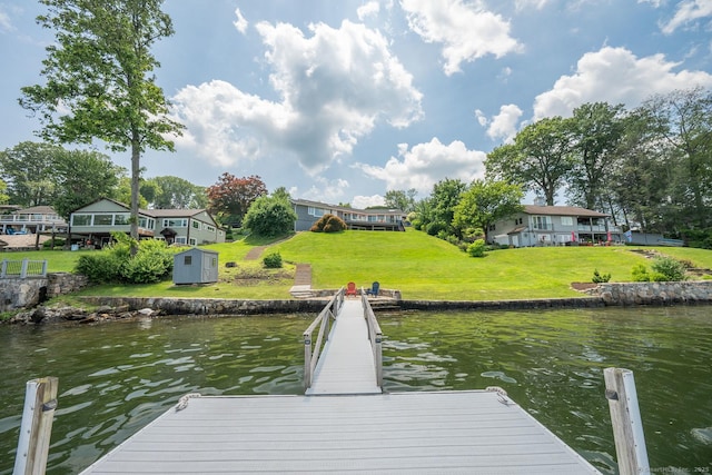 100 N Lake Shore Dr, Brookfield, CT 06804 - dock featuring a water view and a lawn