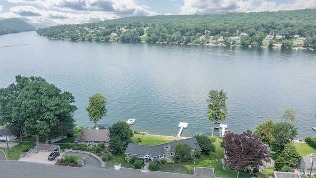 100 N Lake Shore Dr, Brookfield, CT 06804 - bird's eye view of a large body of water and a heavily wooded area