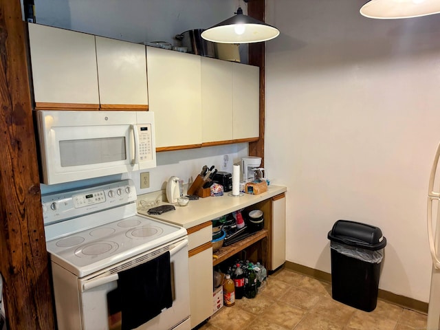 92 Main St Apt 102, Deep River, CT 06417 - kitchen with white appliances, light countertops, and white cabinetry
