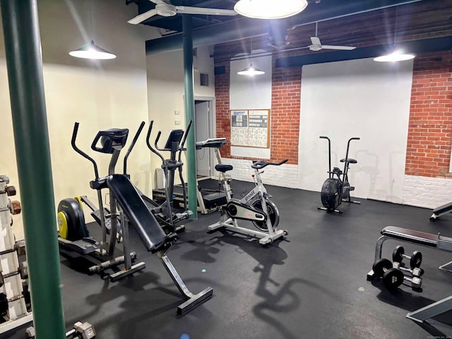 92 Main St Apt 102, Deep River, CT 06417 - workout area featuring brick wall