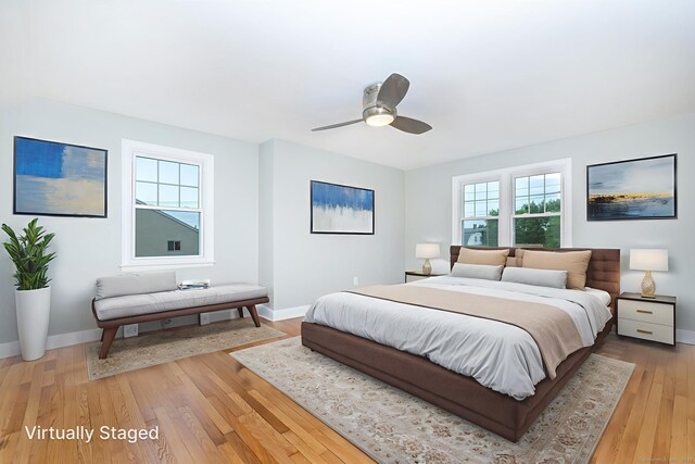 19 Robert St, Hamden, CT 06514 - bedroom featuring light wood finished floors and ceiling fan