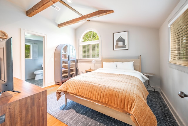 509 Main St N, Woodbury, CT 06798 - bedroom featuring multiple windows, ensuite bathroom, and light wood-type flooring