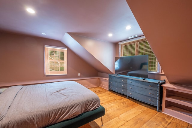 509 Main St N, Woodbury, CT 06798 - bedroom featuring wood finished floors, recessed lighting, and vaulted ceiling