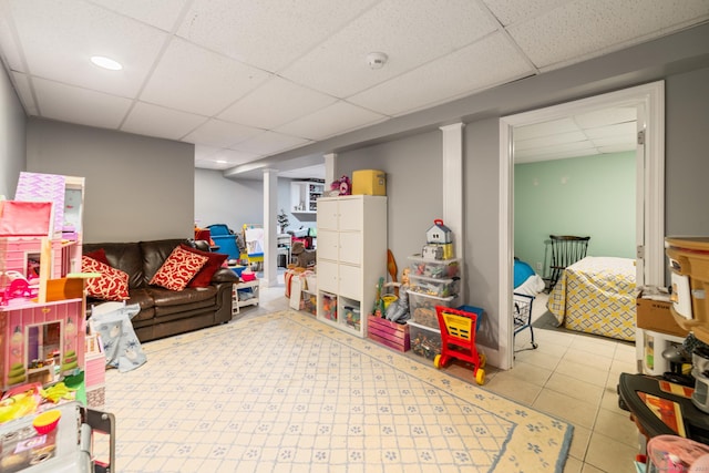 2 Bronson Rd, Prospect, CT 06712 - finished basement featuring a paneled ceiling and tile patterned floors