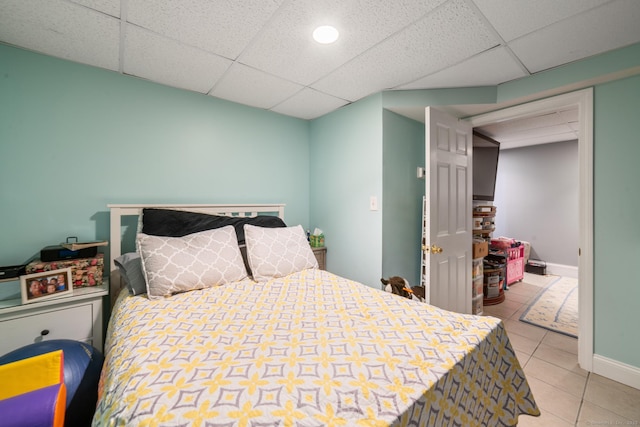 2 Bronson Rd, Prospect, CT 06712 - bedroom with tile patterned floors, a paneled ceiling, and recessed lighting
