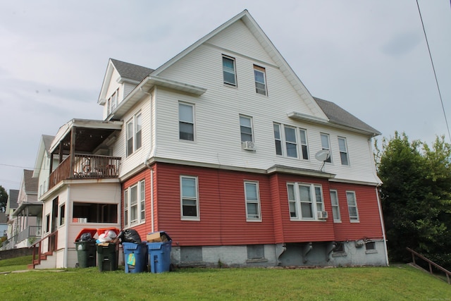 120 Linsley Ave, Meriden, CT 06451 - view of property exterior with a balcony and a lawn