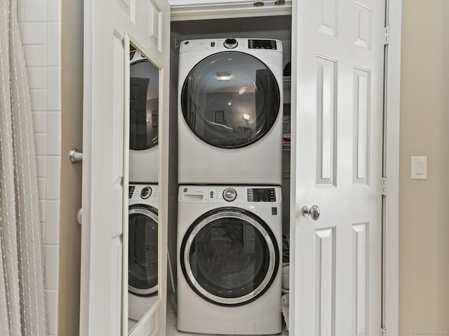 51 Hale Ln Unit 51, Darien, CT 06820 - laundry area with stacked washer / dryer