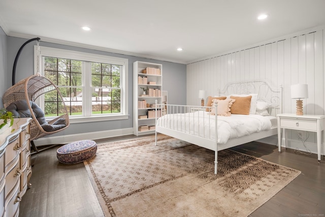3663 Congress St, Fairfield, CT 06824 - bedroom featuring ornamental molding, wood finished floors, and recessed lighting