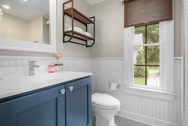 3663 Congress St, Fairfield, CT 06824 - bathroom with vanity and wainscoting