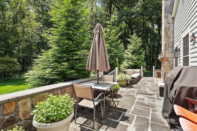 3663 Congress St, Fairfield, CT 06824 - view of patio / terrace featuring an outdoor living space, grilling area, and outdoor dining space