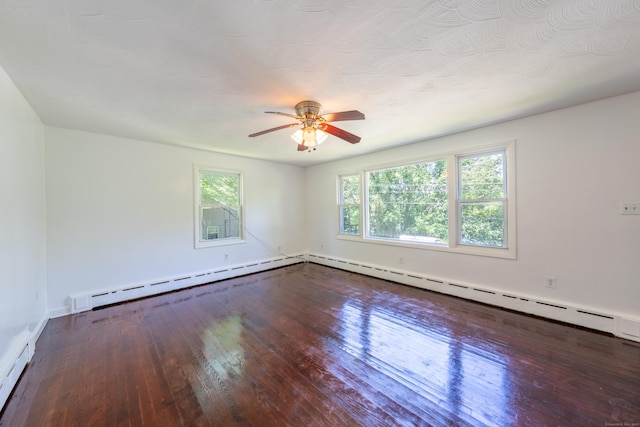 510 Sylvan Lake Rd, Watertown, CT 06779 - spare room featuring a baseboard heating unit, a ceiling fan, and wood finished floors