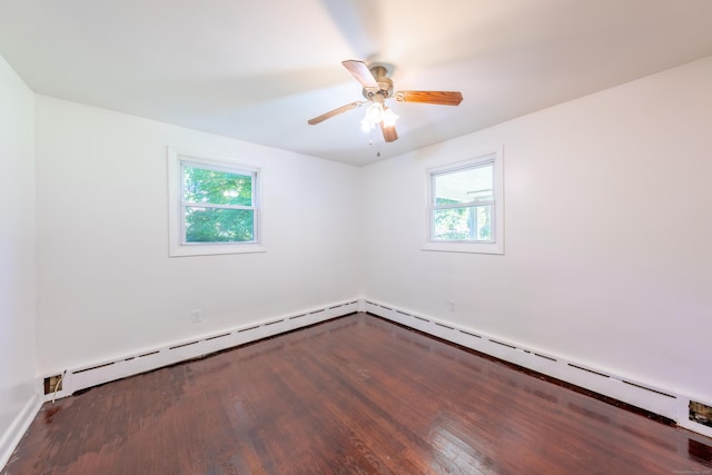 510 Sylvan Lake Rd, Watertown, CT 06779 - unfurnished room featuring healthy amount of natural light, wood finished floors, ceiling fan, and a baseboard heating unit