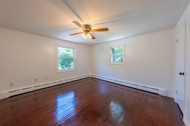 510 Sylvan Lake Rd, Watertown, CT 06779 - unfurnished room with healthy amount of natural light, baseboard heating, ceiling fan, and wood finished floors