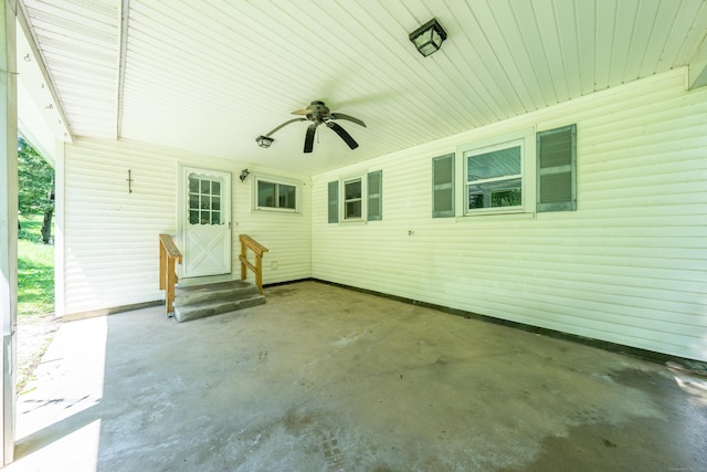 510 Sylvan Lake Rd, Watertown, CT 06779 - view of patio with a ceiling fan and entry steps