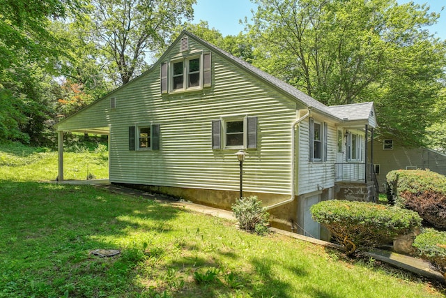 510 Sylvan Lake Rd, Watertown, CT 06779 - view of side of property with a yard, an attached garage, and roof with shingles
