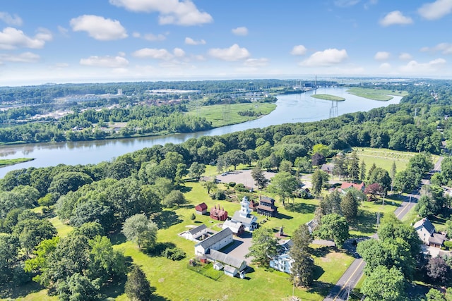 5550 Main St, Stratford, CT 06614 - bird's eye view of a large body of water and a tree filled landscape