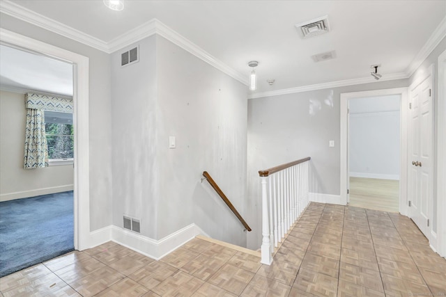 5550 Main St, Stratford, CT 06614 - hall featuring an upstairs landing and ornamental molding