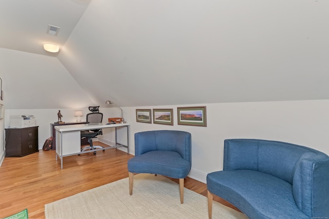 4 Reimer Rd, Westport, CT 06880 - office area with vaulted ceiling and light wood-style flooring
