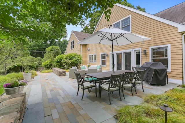 4 Reimer Rd, Westport, CT 06880 - view of patio / terrace featuring grilling area and outdoor dining area